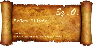 Szűcs Olivér névjegykártya