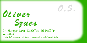 oliver szucs business card