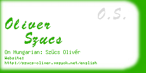 oliver szucs business card
